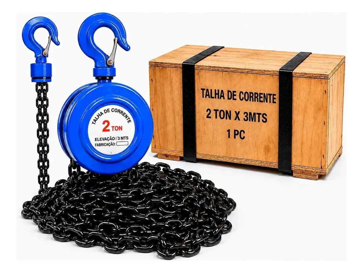 Talha Manual Corrente 2t Capacidade Carga Elevação 3 Metros