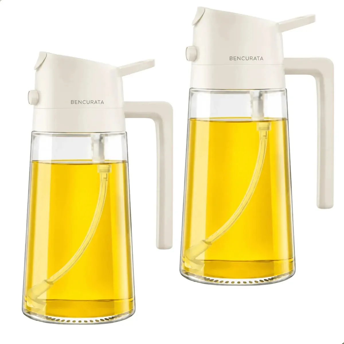 Kit 2 Pulverizadores e Dosadores de Azeite e Óleo 2 em 1, de Vidro 470 mL, para Cozinha