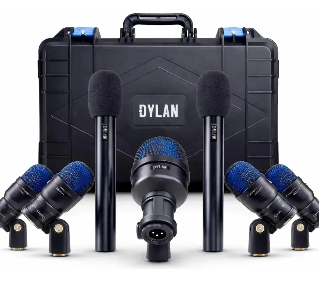 Kit De Microfones Dylan Ddx-7000 Para Bateria Preto Com Case Kit 7 microfones para Bateria