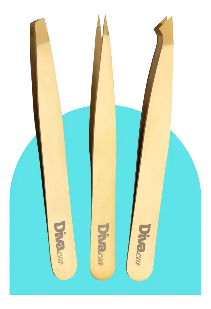 Kit Profissional C/ 3 Pinças Para Design De Sobrancelhas