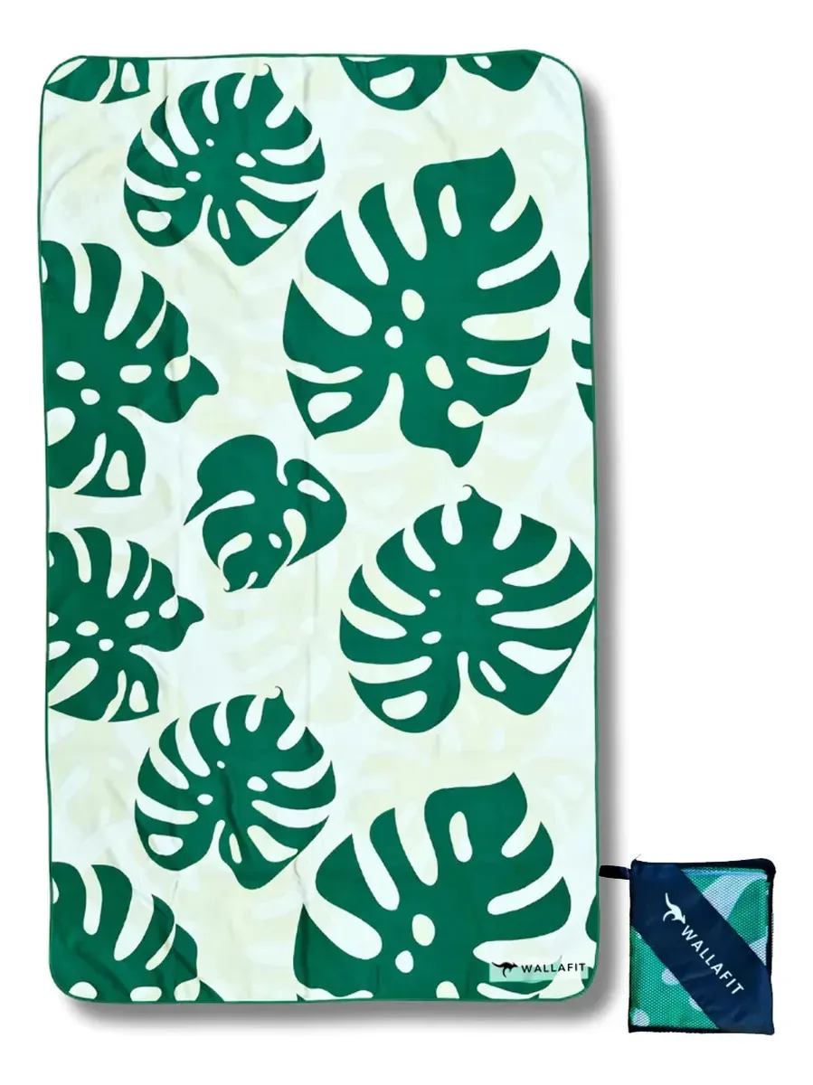 Toalha De Microfibra Natação Banho Wave Wallafit Cor Verde