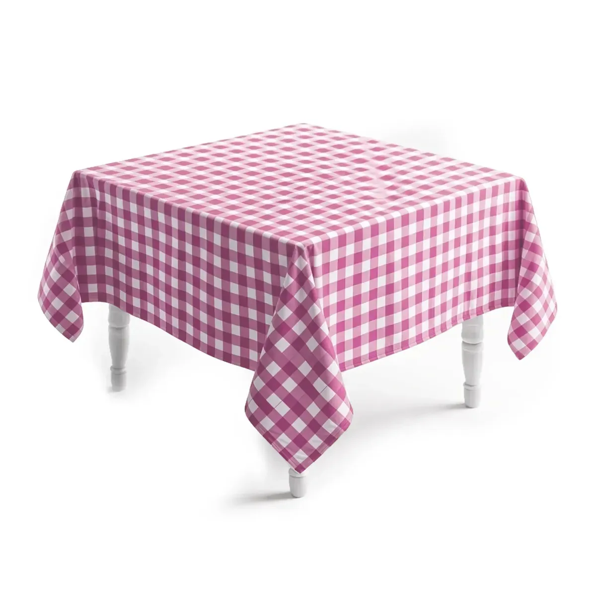 10 Toalhas De Mesa Xadrez Quadrada 100x100cm - Rosa