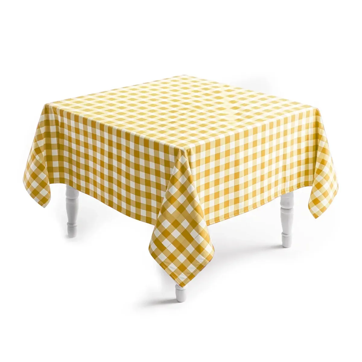 10 Toalhas De Mesa Xadrez Quadrada 100x100cm - Amarelo