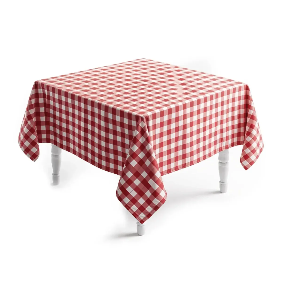 5 Toalhas De Mesa Xadrez Quadrada 140x140cm - Vermelho