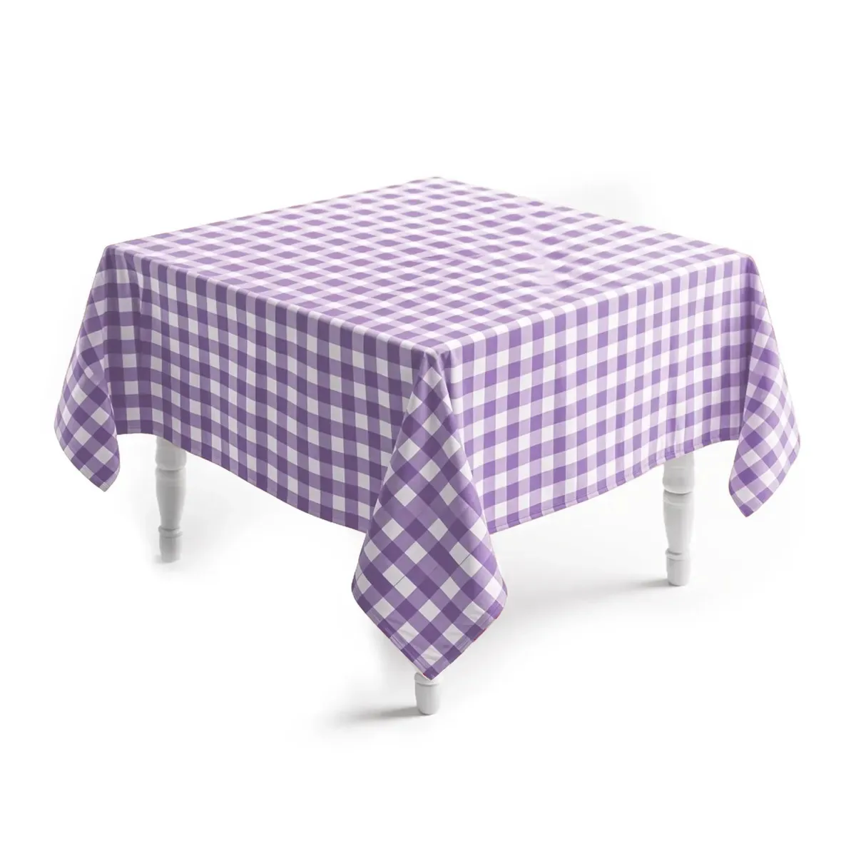 5 Toalhas De Mesa Xadrez Quadrada 140x140cm - Lilás