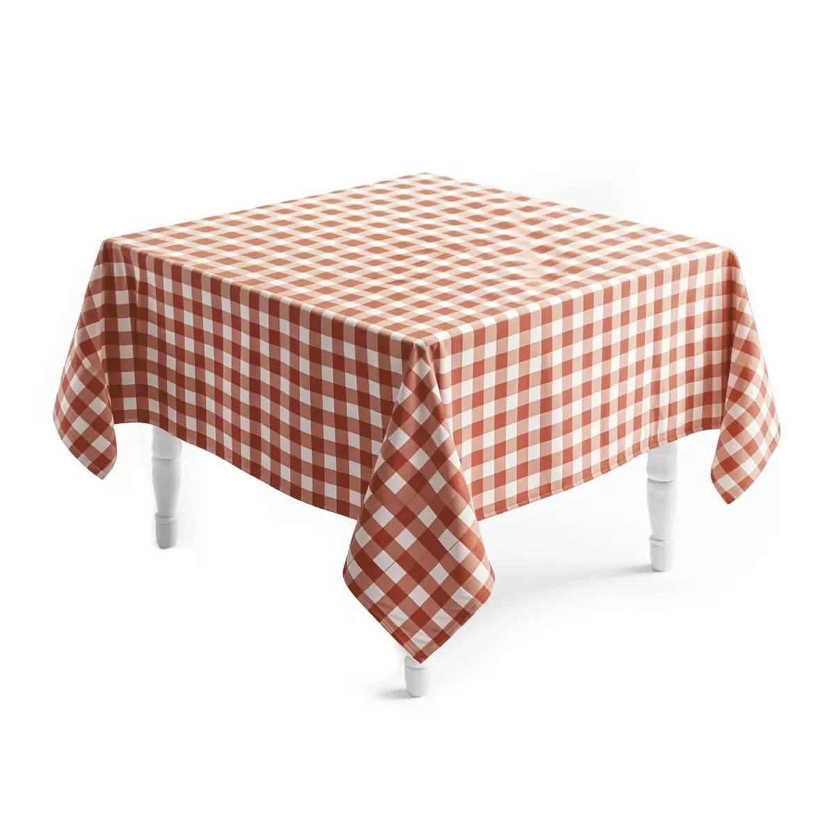 5 Toalhas De Mesa Xadrez Quadrada 140x140cm - Laranja