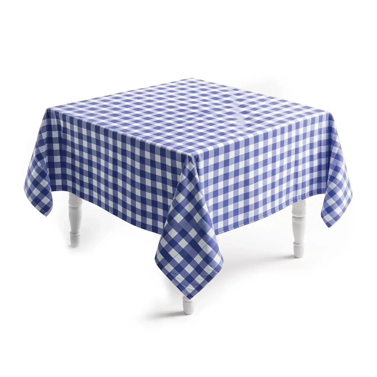 5 Toalhas De Mesa Xadrez Quadrada 140x140cm - Azul Royal