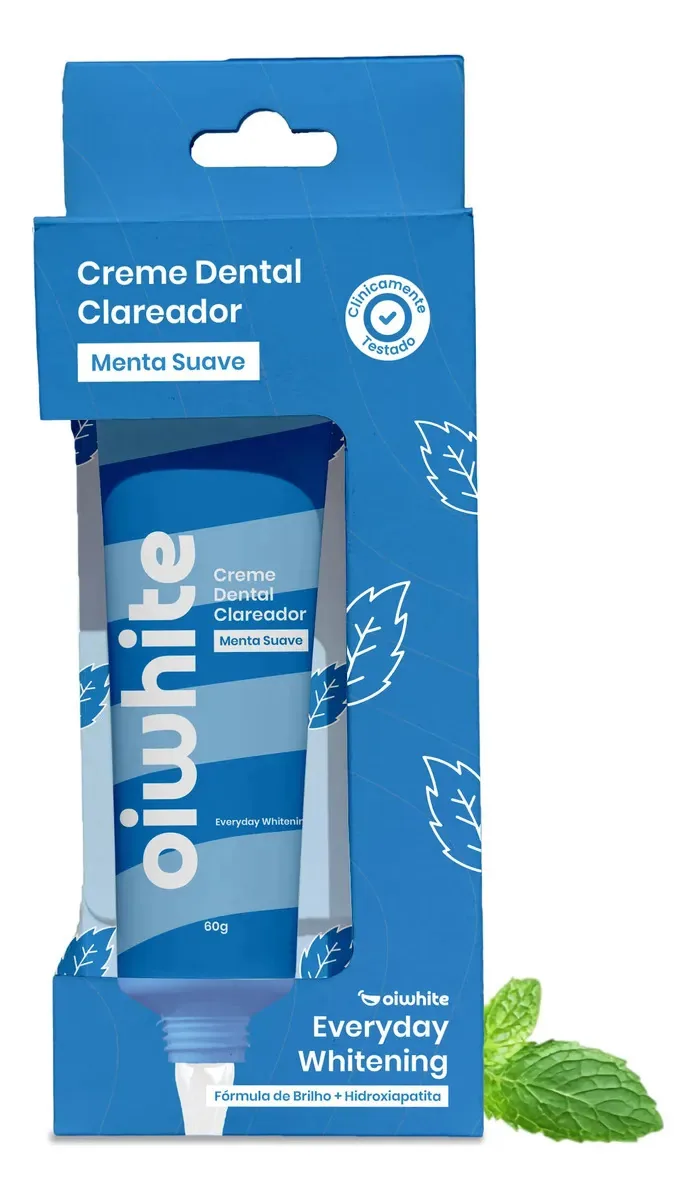 Creme Dental Clareador oiwhite com Hidroxiapatita, 60g