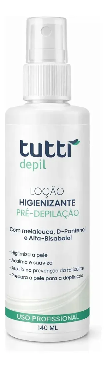 Loção Higienizante Pré-depilação Tutti Depil Spray 140ml Normal
