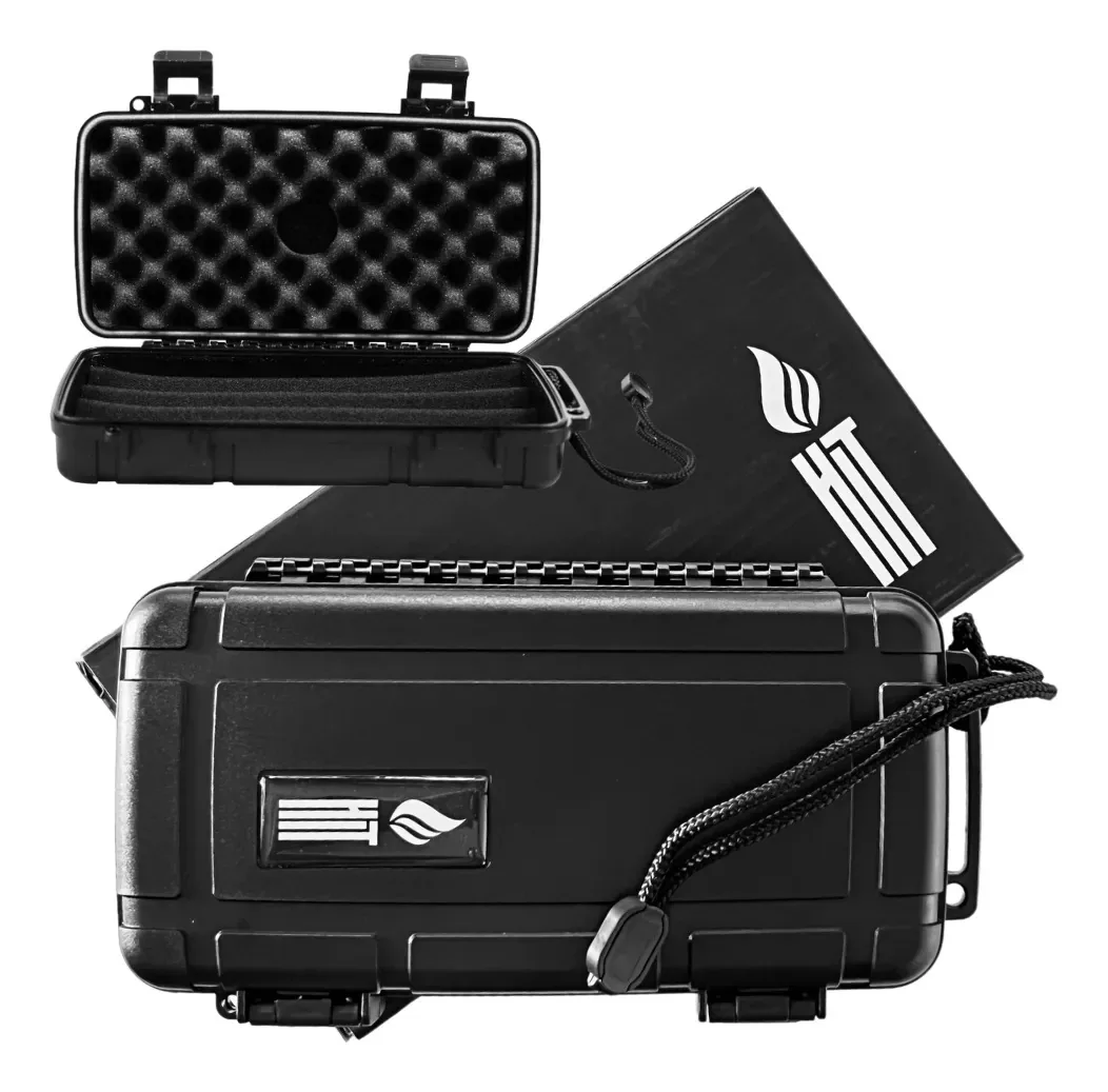 Case Umidor Hit Viagem Para 5 Charutos Hermético Presente Top Preto