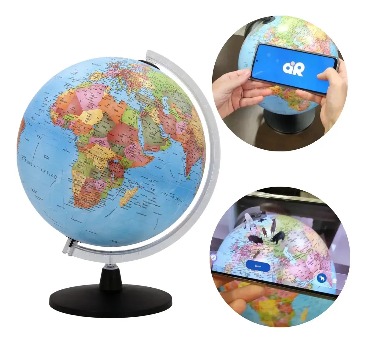 Globo Terrestre Atlante Político 30 Cm - Com App Interativo