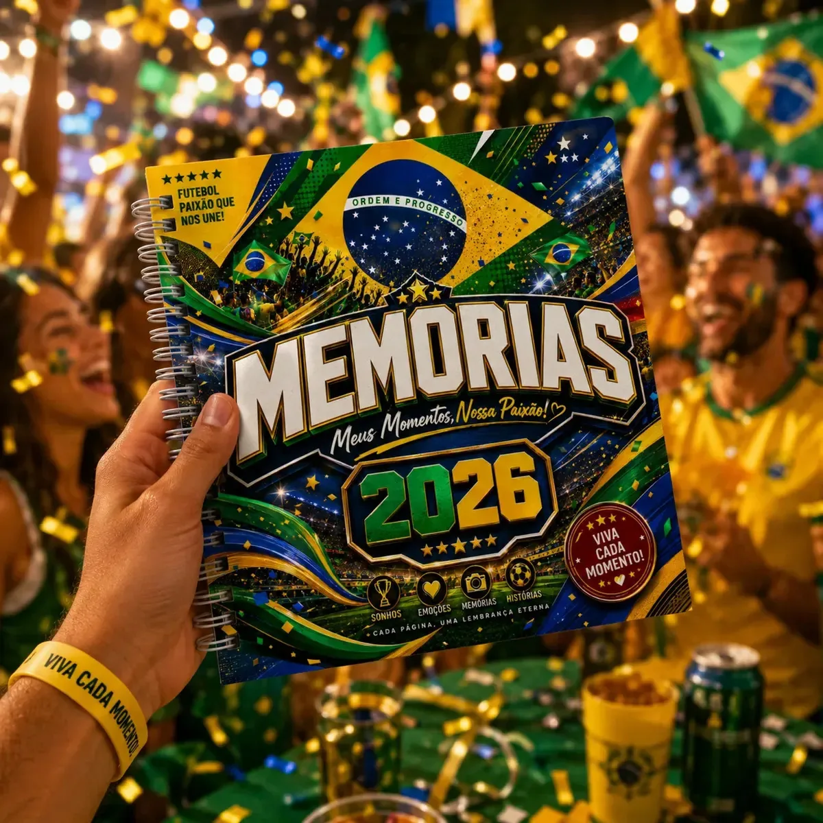 Scrapbook Futebol 2026 Álbum Memórias Diy Fotos E Figurinhas Paixão Que Marca