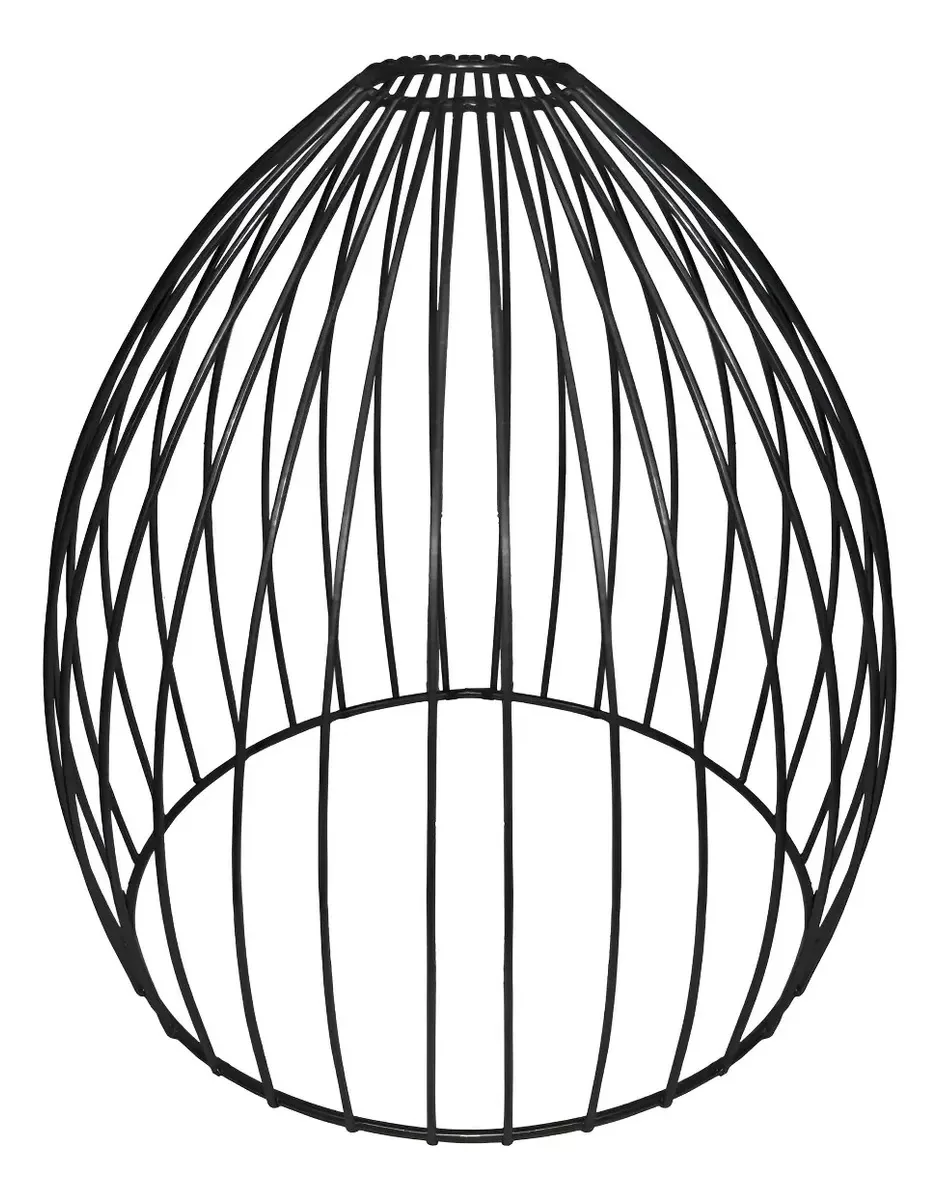 Cupula De Aramado Balloon Para Pendentes E Abajures Cor Preto Liso