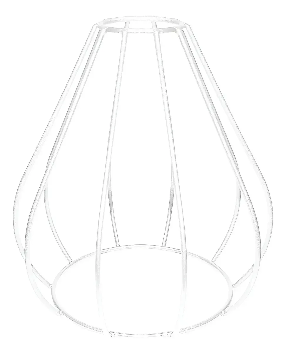 Cupula De Aramado Teardrop Para Pendentes E Abajures P Cor Branco Liso