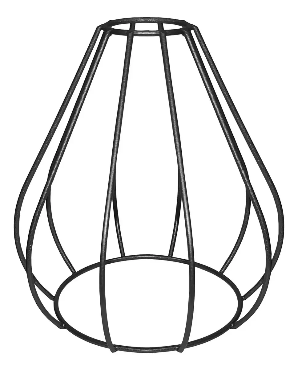 Cupula De Aramado Teardrop Para Pendentes E Abajures P Cor Preto Liso