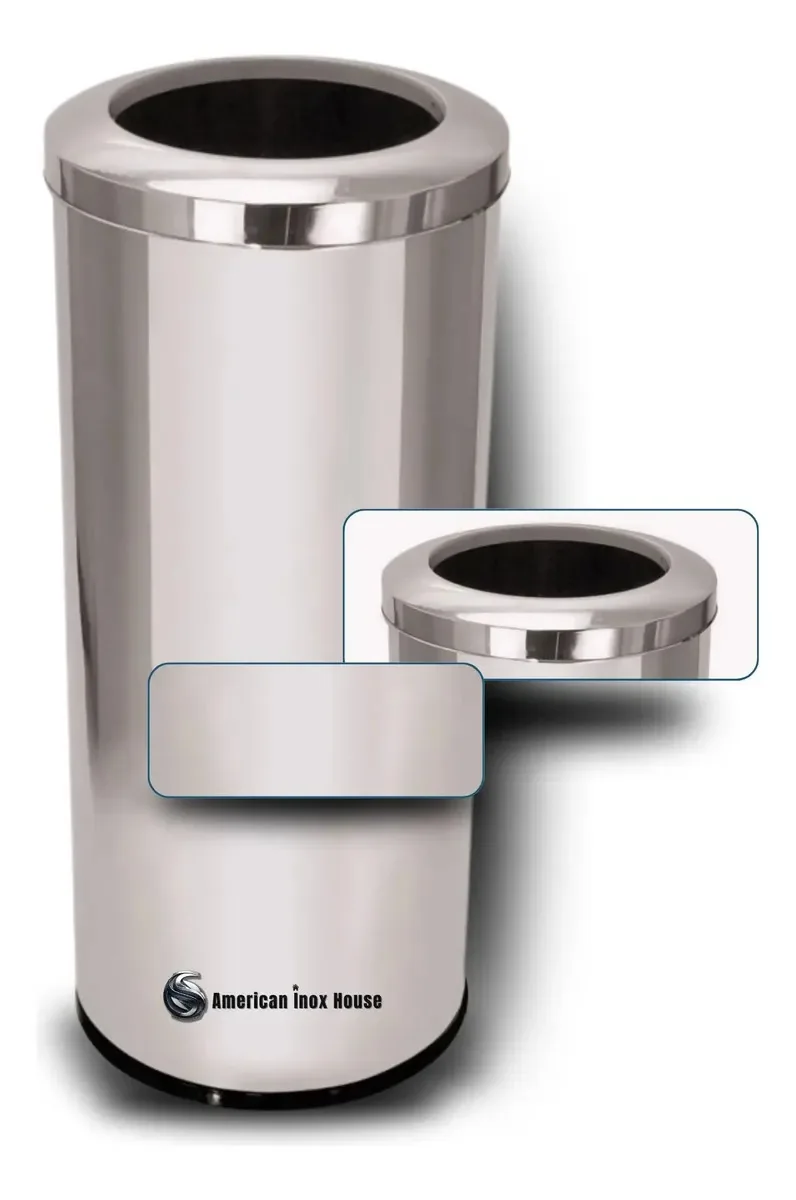 Lixeira De Inox C Tampa Articulada Para Cozinha E Banheiros Cor Cinza