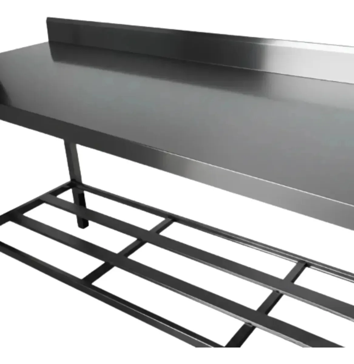 Mesa Bancada Inox Com Espelho 140x65cm - Cozinha Industrial