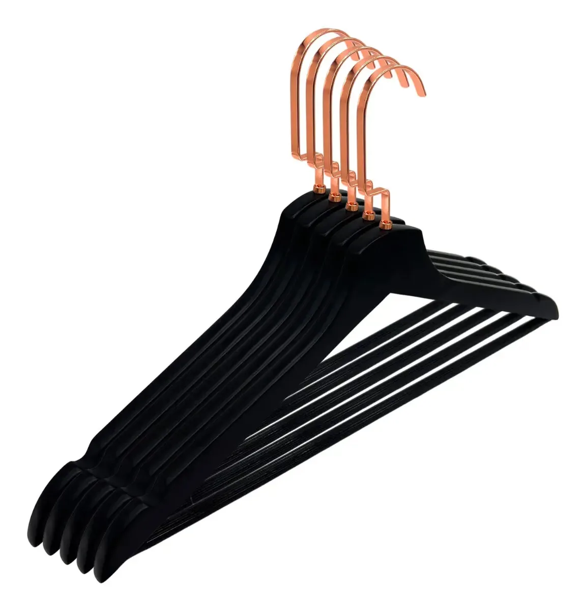 Cabides Expotopbras BP-15 para barra, blusas, camisa, camisetas, casacos, conjuntos, dourado, luxo, prata, preto, rose gold, saia, saias, shorts, terno, bermudas Kit de 100 unidades cor rose gold...