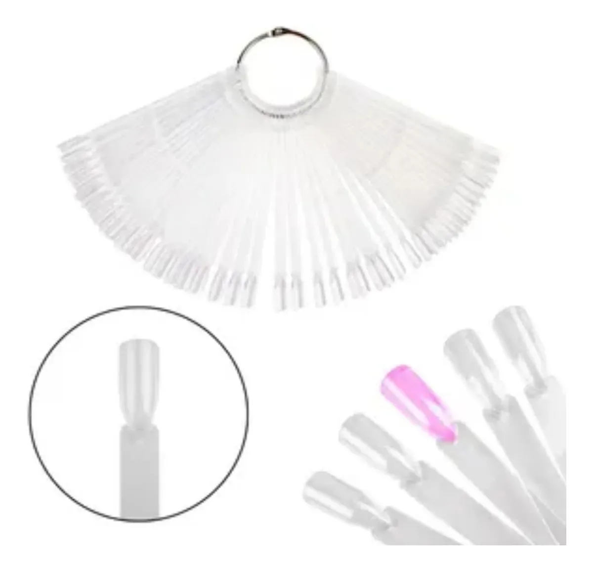 Mostruário De 50 Unhas Curvatura C Transparente