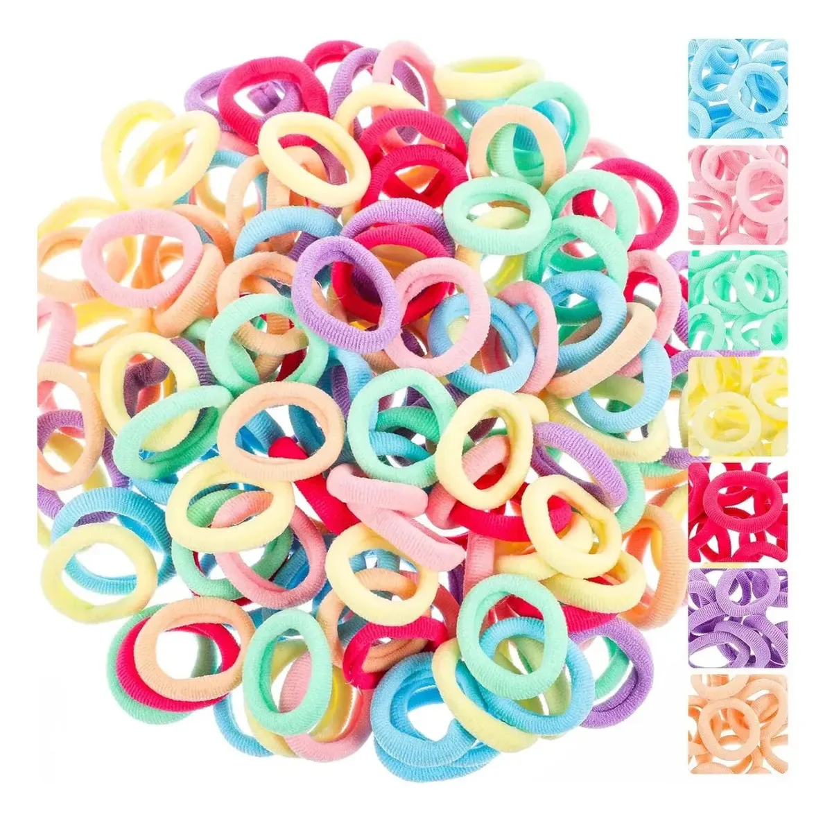 Kit 1000 Elásticos De Cabelo Neon Coloridos Resistente Tons Neon