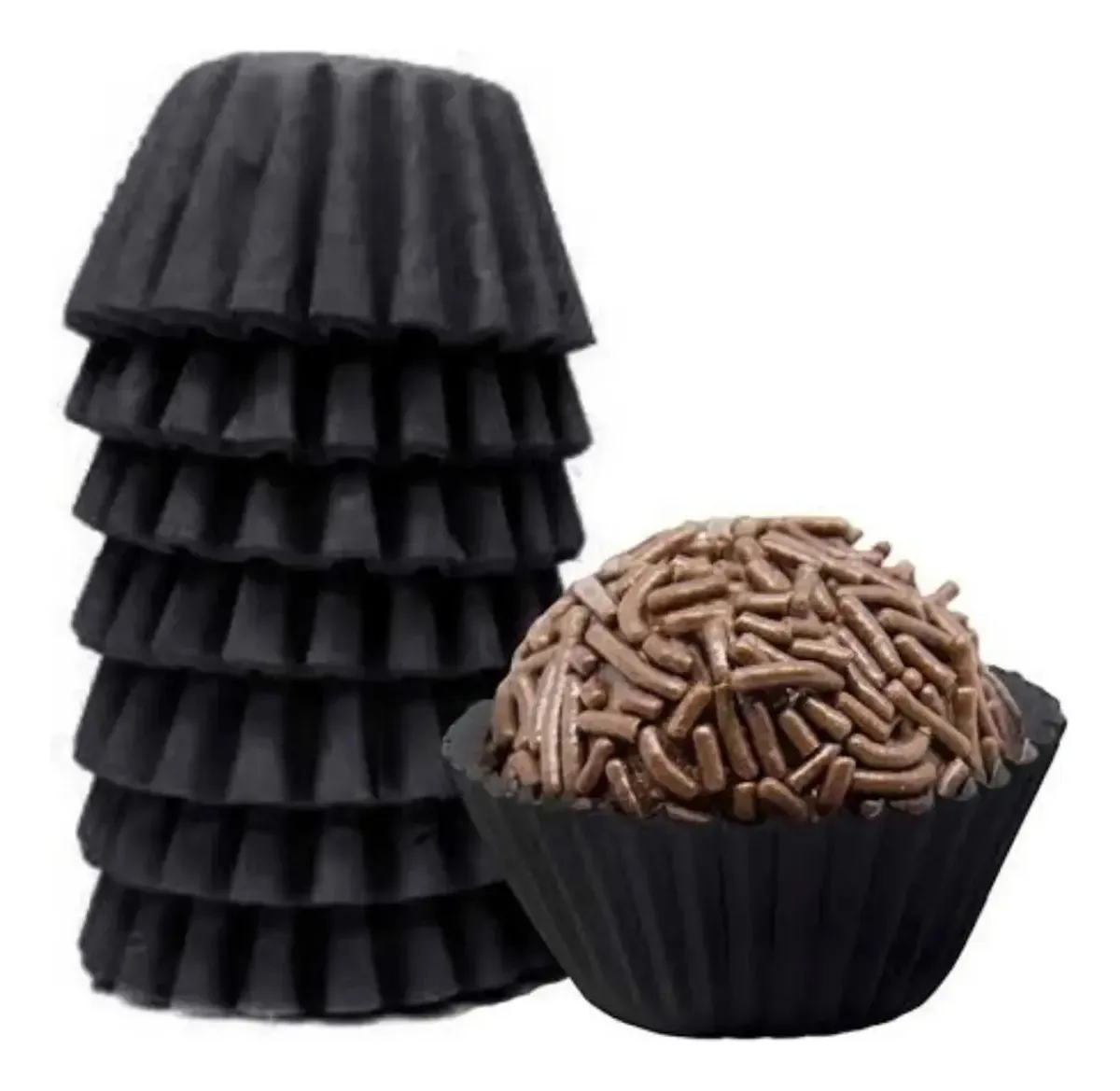 1000 Forminhas N5 De Papel Impermeável Forneáveis Brigadeiro Cor Preta