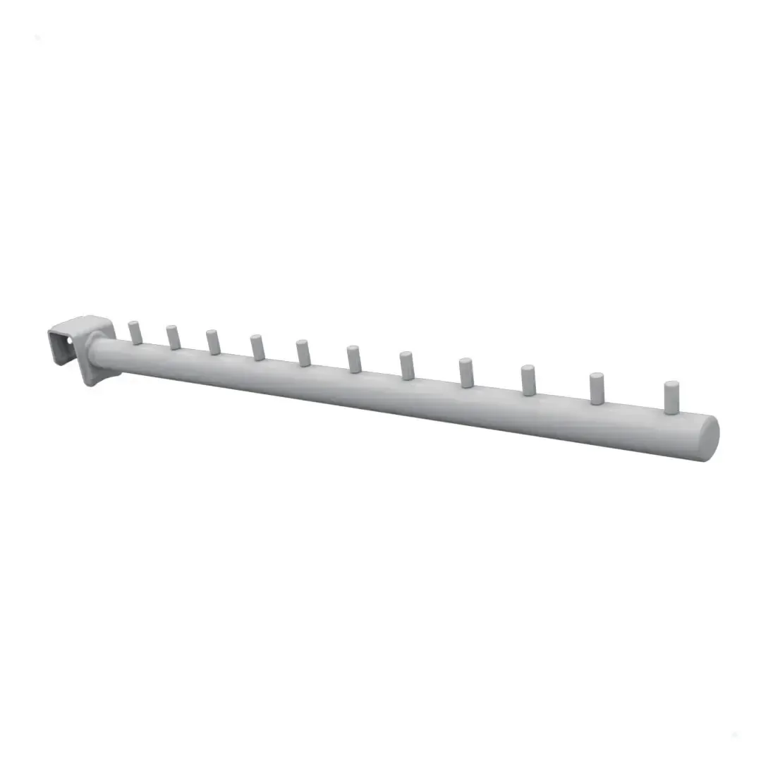 Kit com 2 Cabideiros Retos de Aço Branco para Barra/Régua Águia Spv