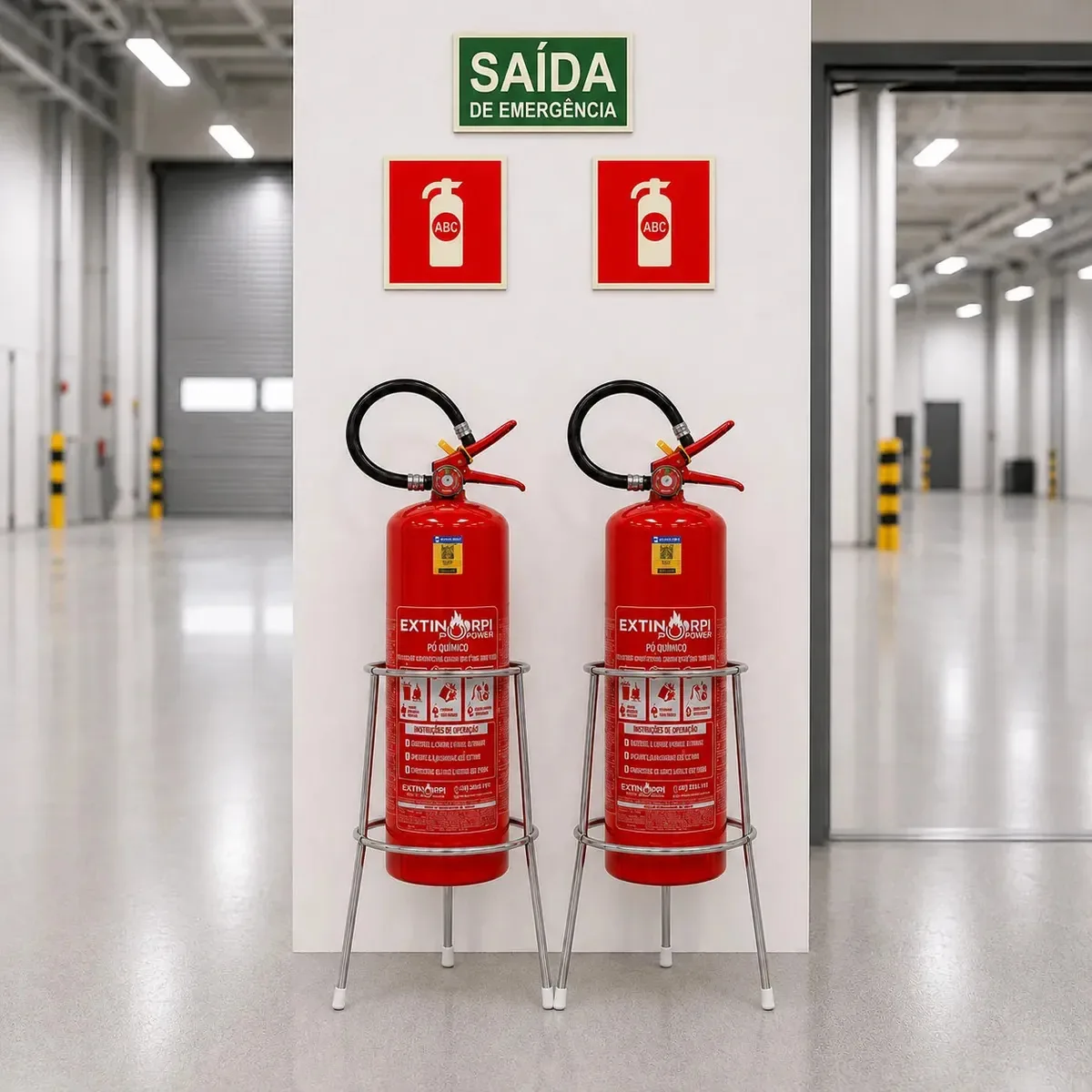 Kit Extintores Abc 6kg Com Suportes E Placas De Sinalização