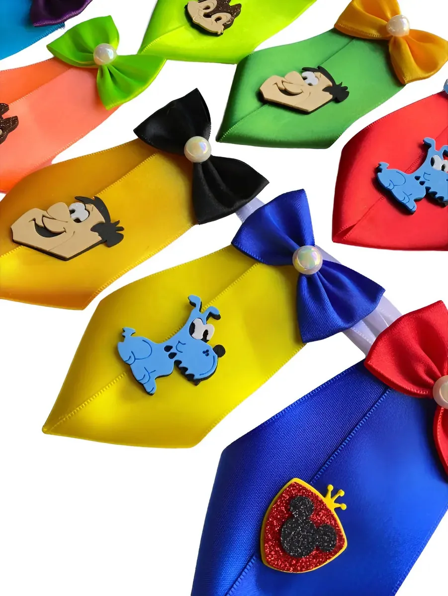 Kit Com 10 Laços Pet Coloridos De Poliéster Sw Pet