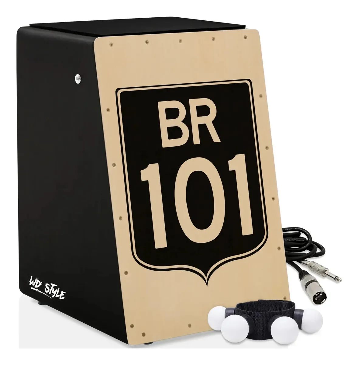 Cajón de percussão Witler Drums WD Style BR-101 - preto