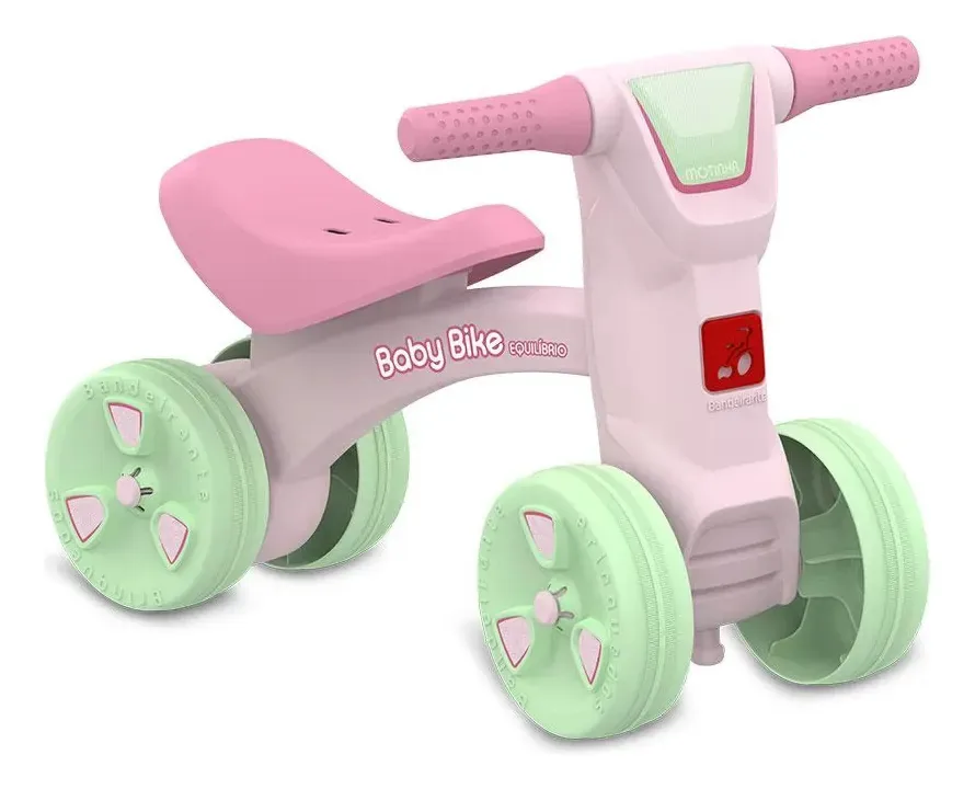 Baby Bike Equilibrio Motinha Rosa Bandeirante Rosa