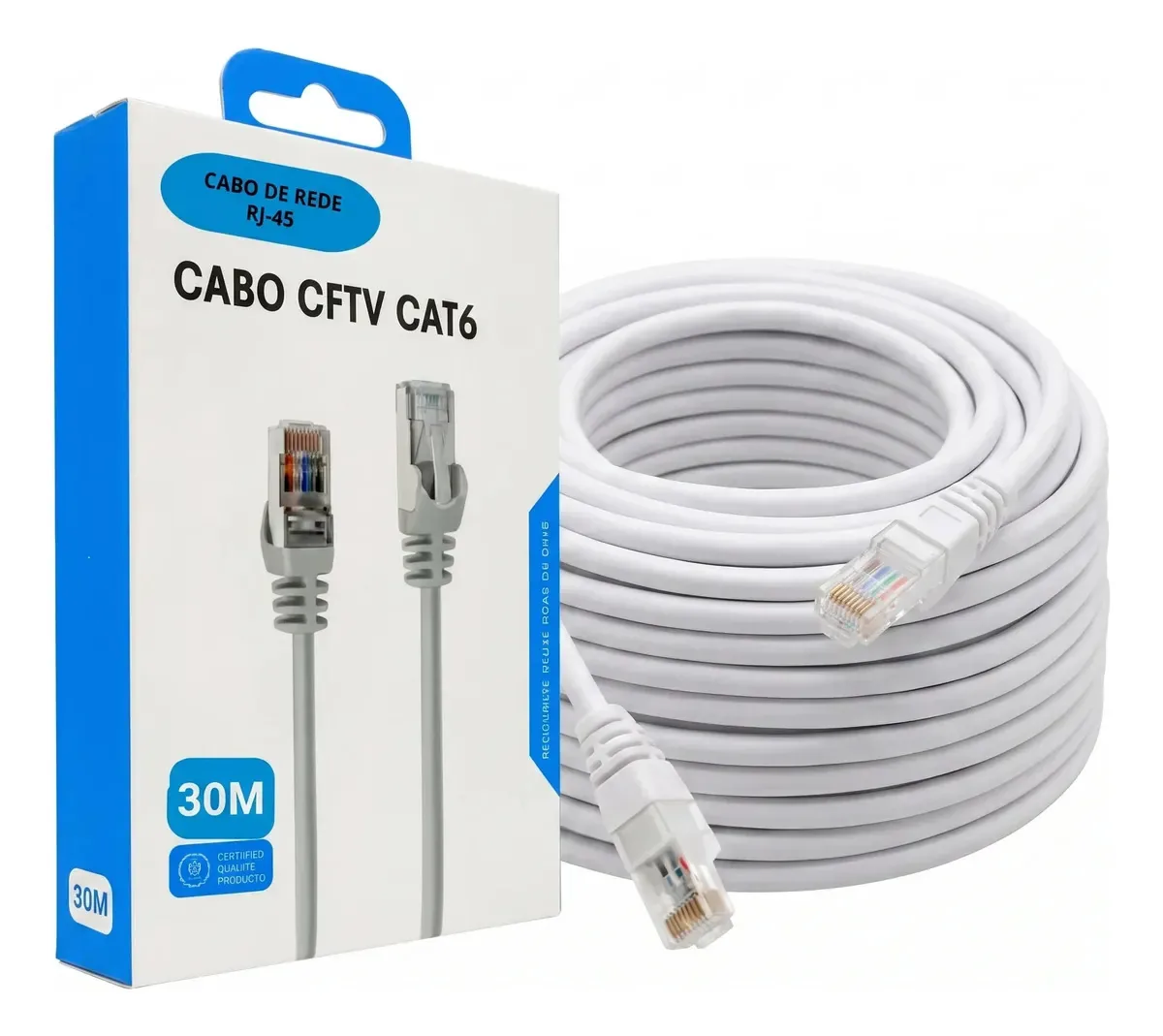Cabo de Rede Categoria 6 SAN MIX 30 m Blindado para Internet e Redes