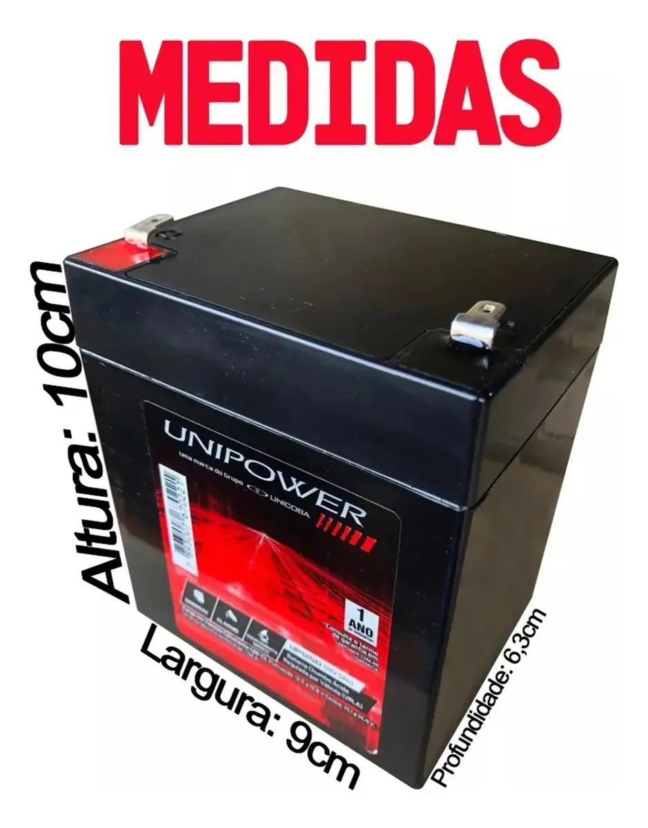 Bateria Unipower 12v 5ah Moto Elétrica Carrinho Infantil