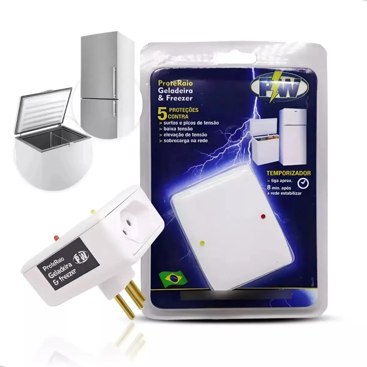 Protetor De Geladeira Freezer Quedas De Energia Raios 127v