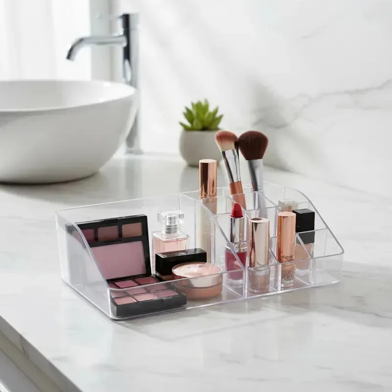 Organizador Porta Maquiagem Cosméticos Make Transparente Cristal