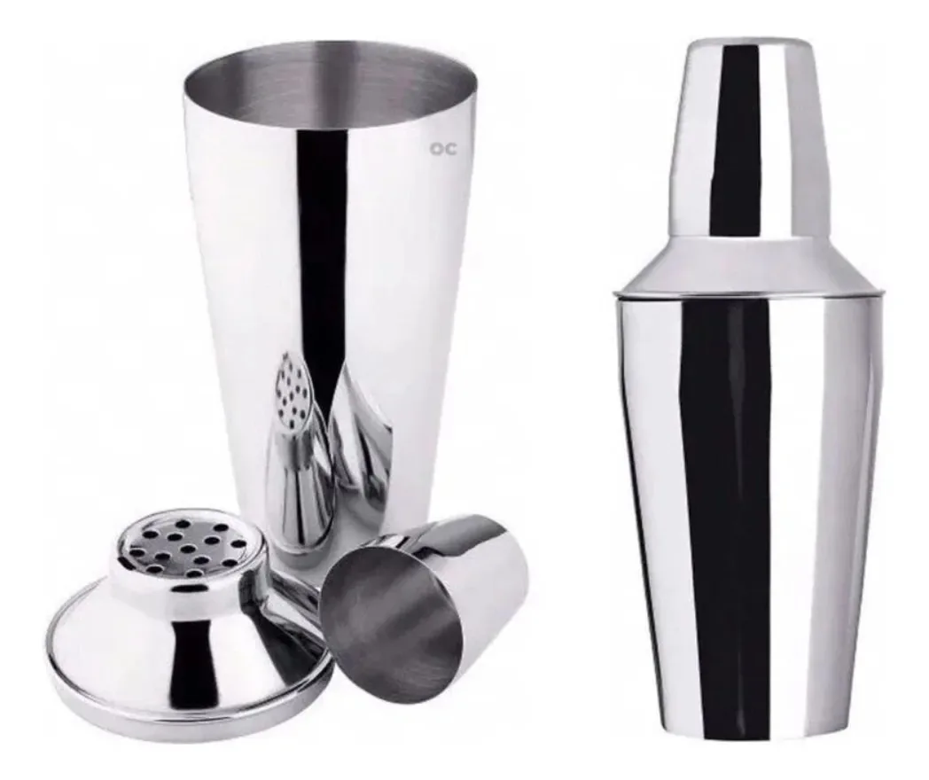 Coqueteleira Aço Inox Barman Profissional Caipirinha Drinks Prateado