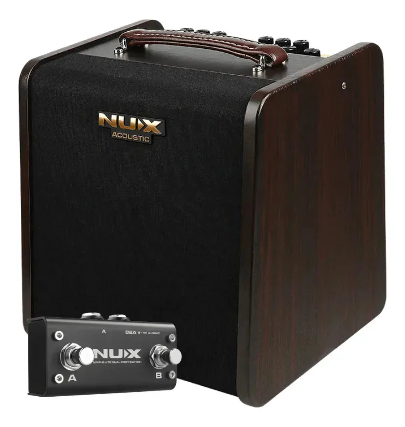 Amplificador Para Violão Nux Ac80 80w Usb Com Efeitos E App Marrom