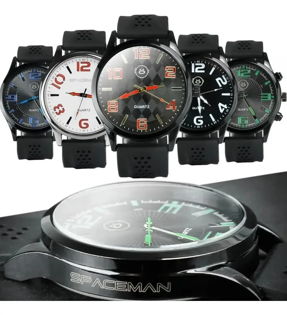 Kit 5 Relogios Masculino Silicone Analogico Preto