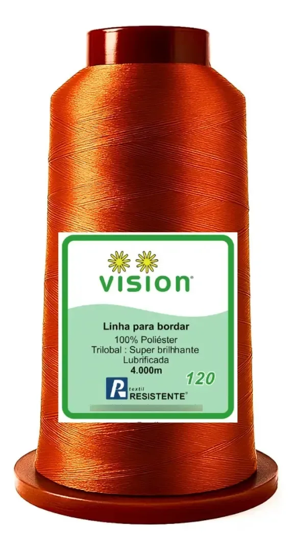 Linha 120 Vision Para Bordado Industrial E Doméstico 4000m Laranja Escuro D036