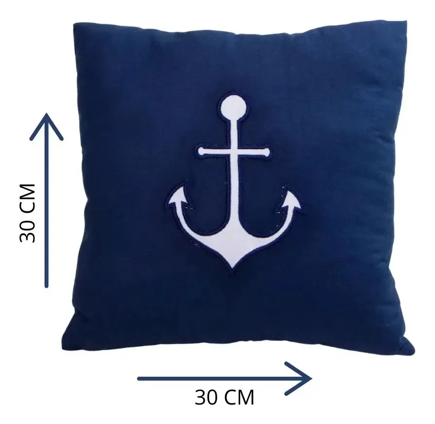 Almofada Decorativa Para Quarto De Bebê Menina Menino 1 Peça Desenho do tecido Âncora Marinho