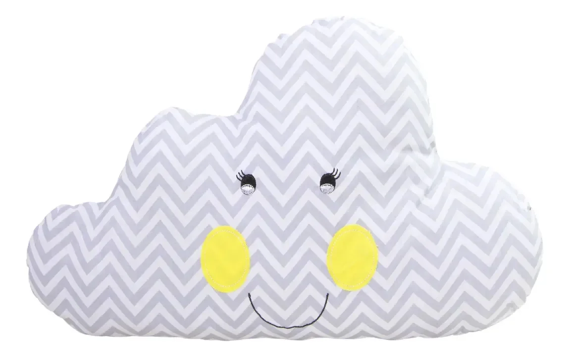 Almofada Decorativa Para Quarto De Bebê Menina Menino 1 Peça Desenho do tecido Nuvem Bordada Amarelo