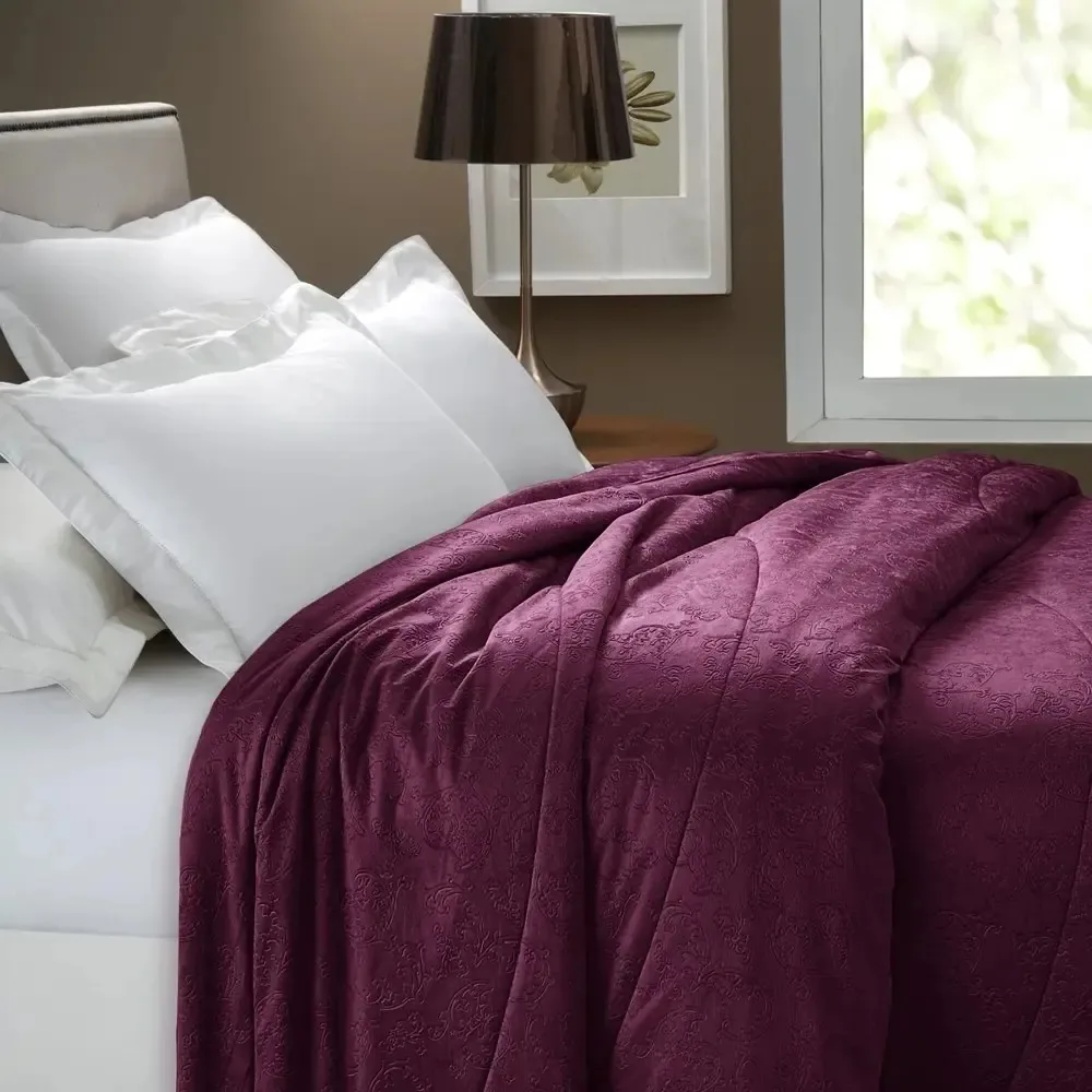 Cobreleito Queen Corttex Deluxe Livin Art Arabesco Vinho Vinho