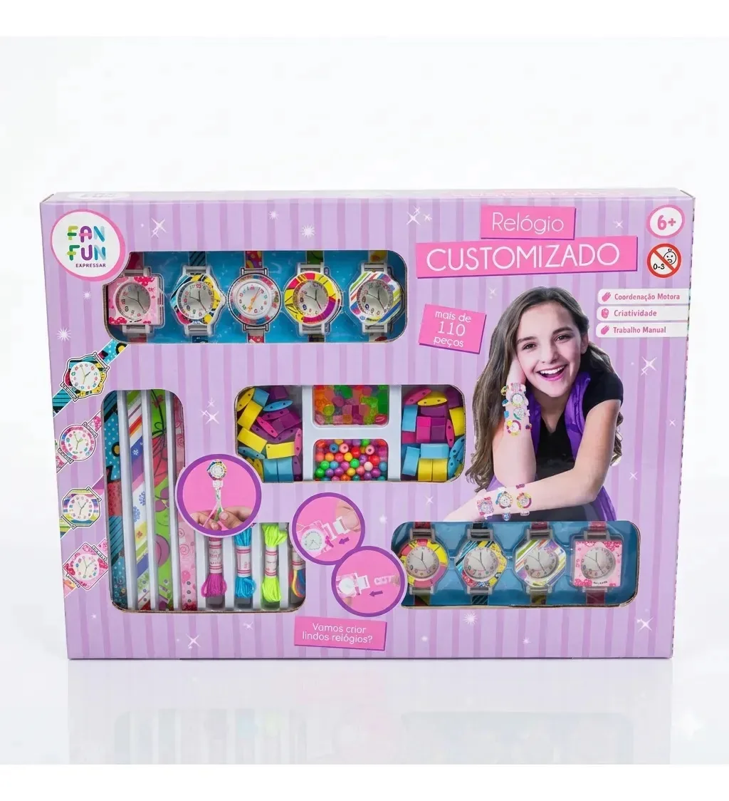 Kit Relógio Personalizado Infantil Fanfun Brinquedo