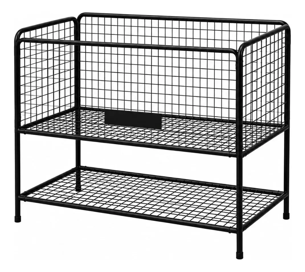 Cesto Expositor Fraldas Farmácia 120x60 Aramado Preto Preto