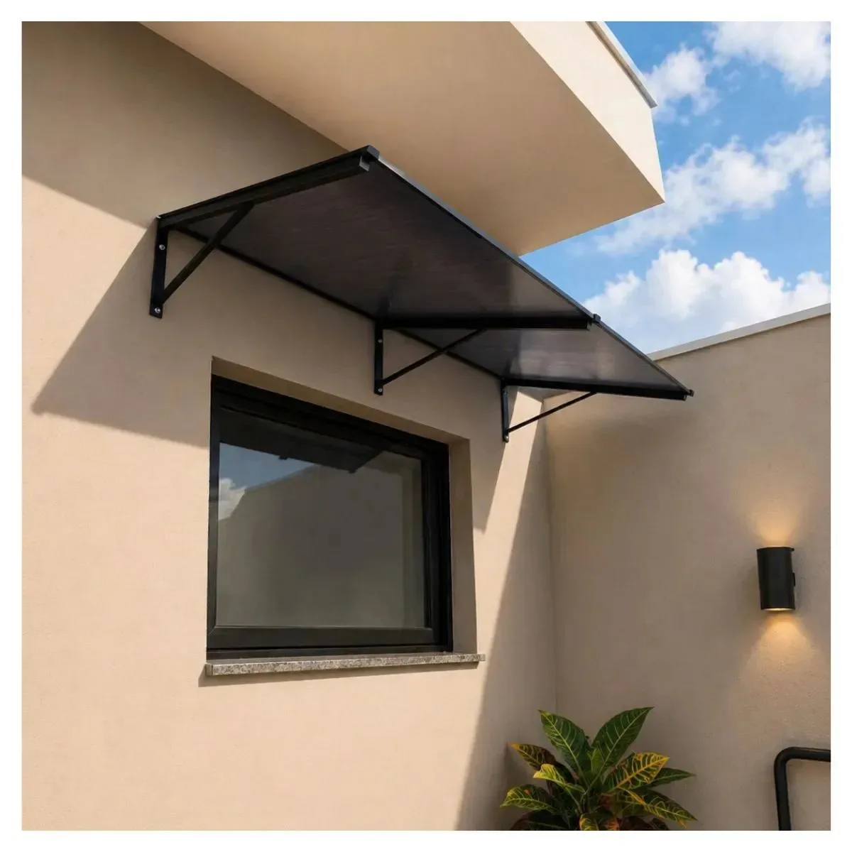 Toldo de Policarbonato Fumê 290x70cm para Porta e Janela