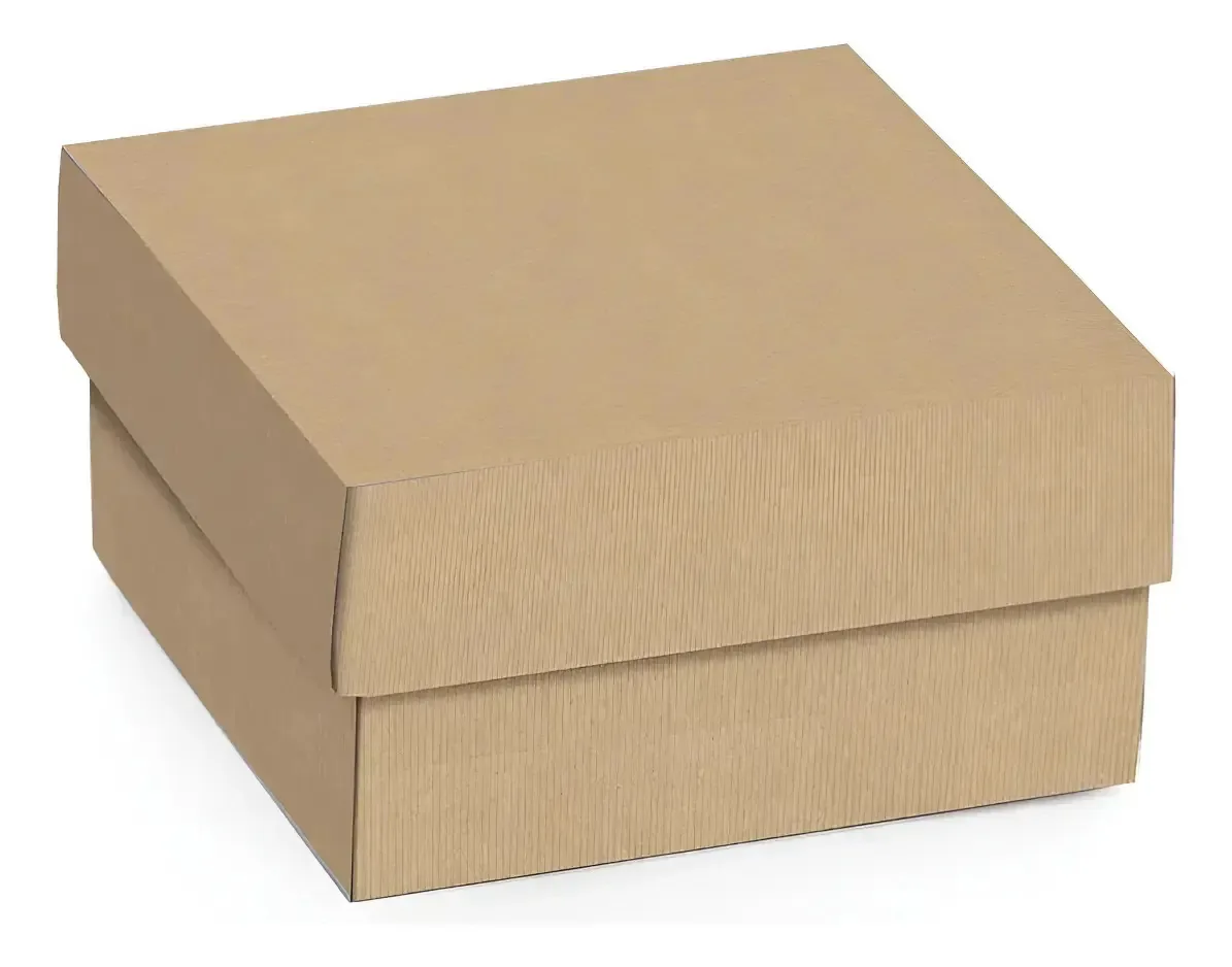 Caixa Para Presentes Com Tampa Mini Quadr. Kraft P 6,5x6,5x3,5cm