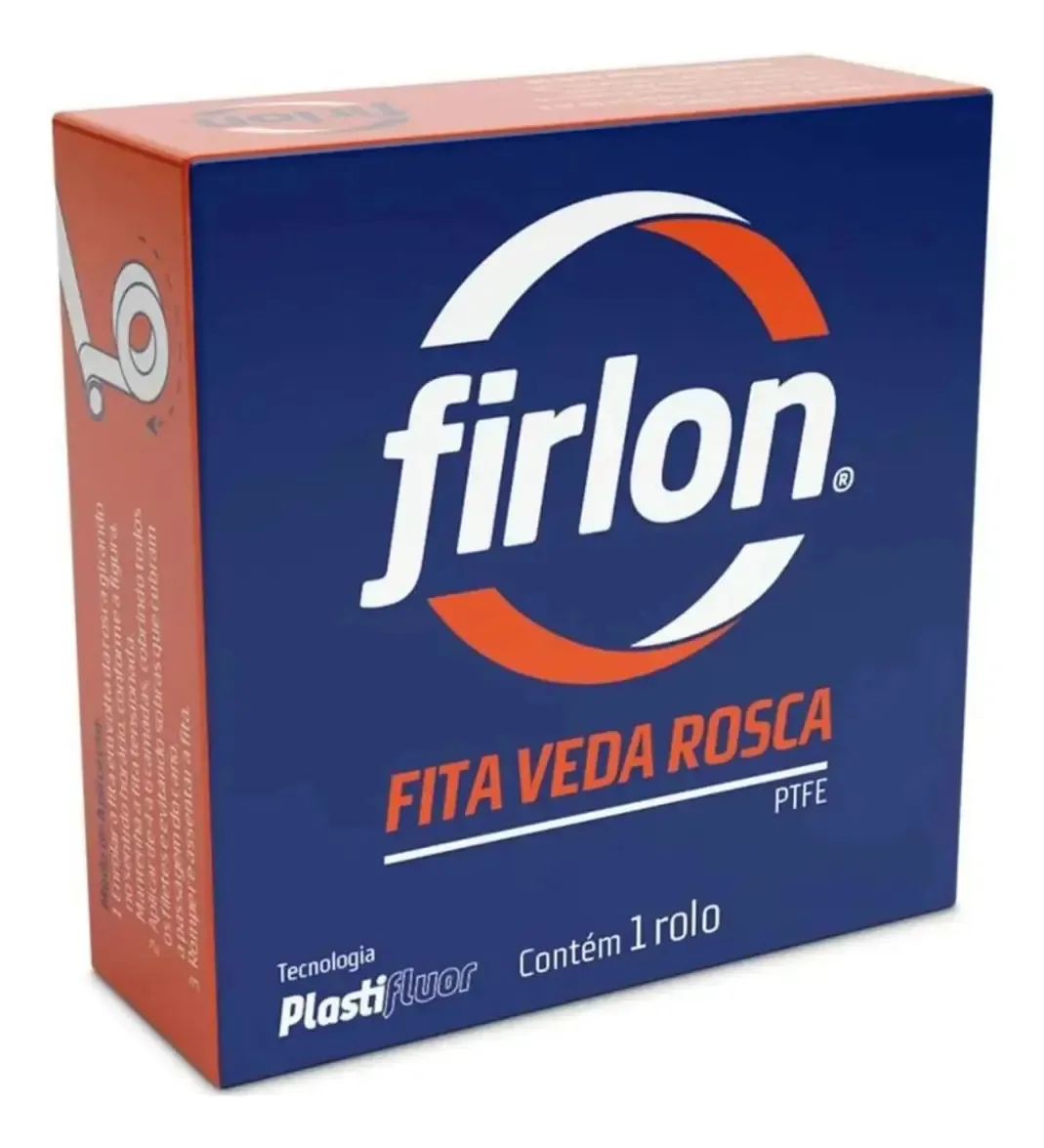 Kit com 60 Fitas Veda Rosca de PTFE Firlon, 12mm x 10 Metros, Branco