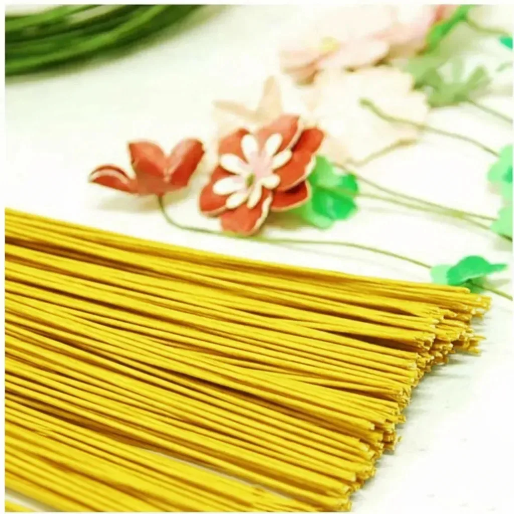 50un-arame Encapado N20-flores Gigantes, Organza C/39cm Amar Amarelo