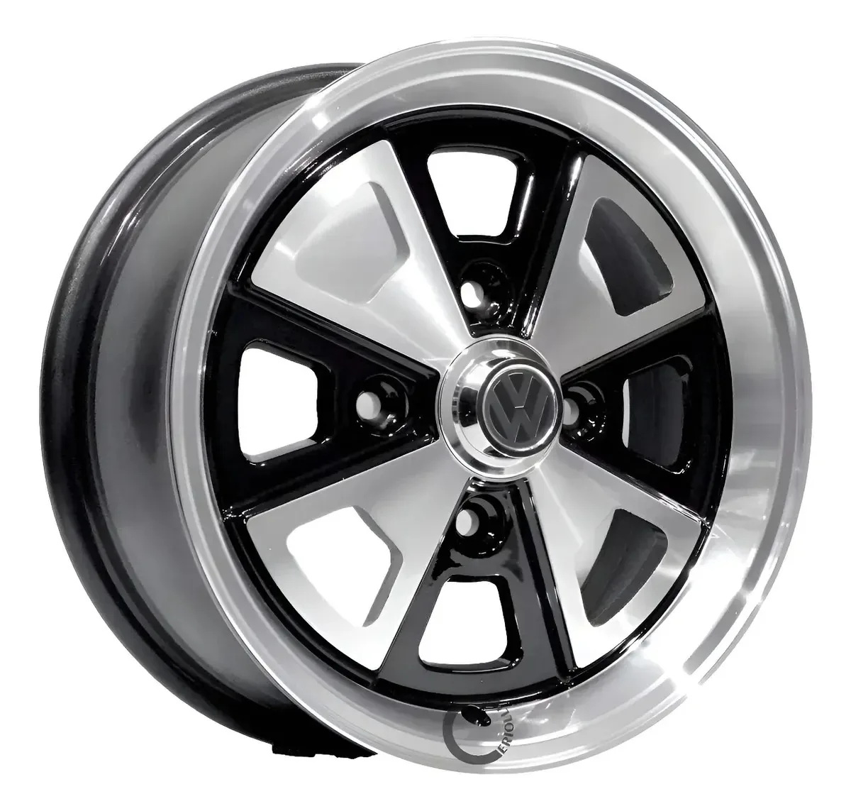 Rodas Aro 14 4x130 Porsche 914 Fusca Braslia R84 4 Rodas Cor PRETO DIAMANTADO