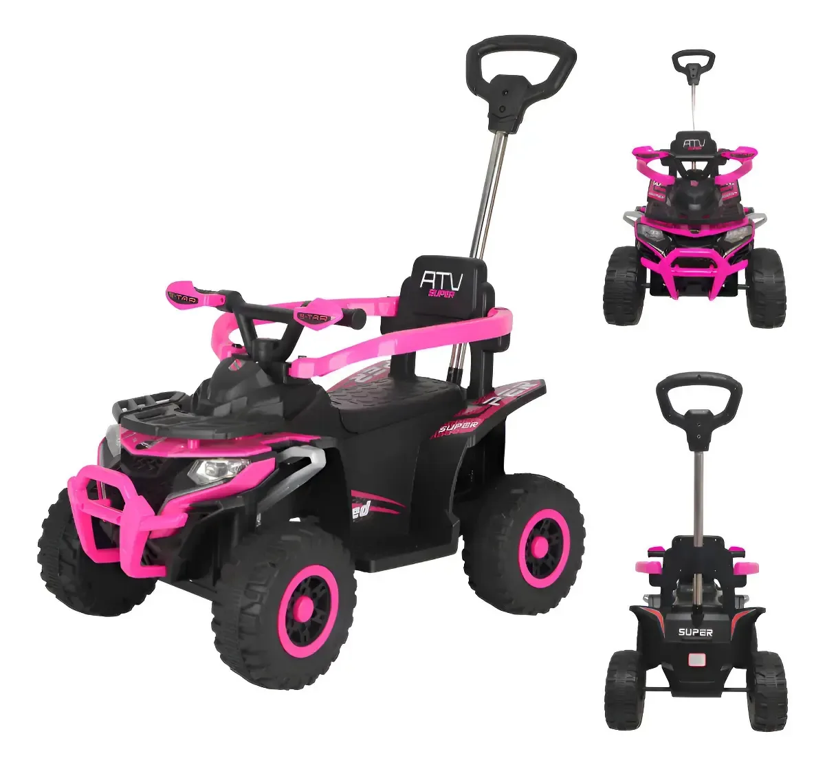 Carrinho Quadriciclo Infantil C/luzes Ride On Rosa Maxi Toys