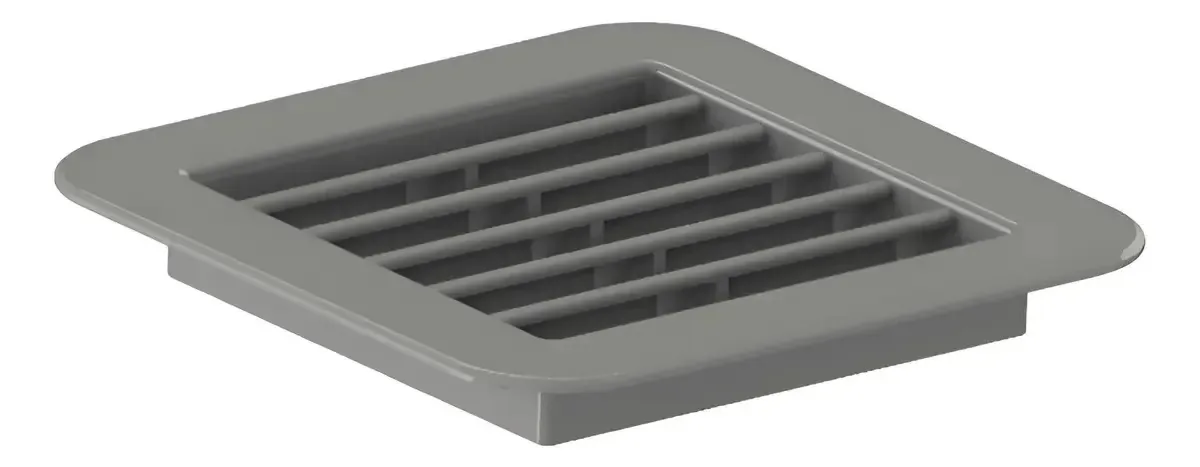 Grade Ventilação Quadrada Cinza 13x13 Encaixe 10x10